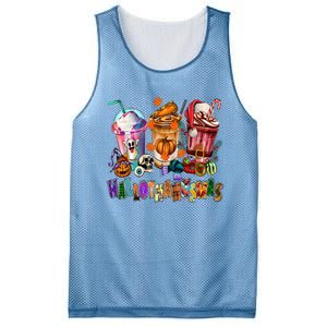 Happy Hallothanksmas Coffee Latte Halloween Thanksgiving Mesh Reversible Basketball Jersey Tank