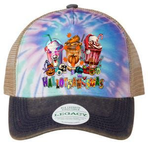 Happy Hallothanksmas Coffee Latte Halloween Thanksgiving Legacy Tie Dye Trucker Hat