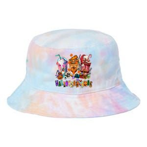 Happy Hallothanksmas Coffee Latte Halloween Thanksgiving Tie Dye Newport Bucket Hat