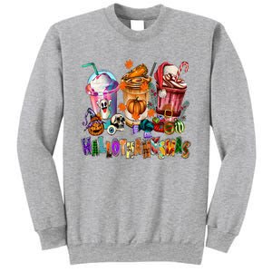 Happy Hallothanksmas Coffee Latte Halloween Thanksgiving Sweatshirt