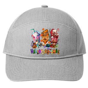 Happy Hallothanksmas Coffee Latte Halloween Thanksgiving 7-Panel Snapback Hat