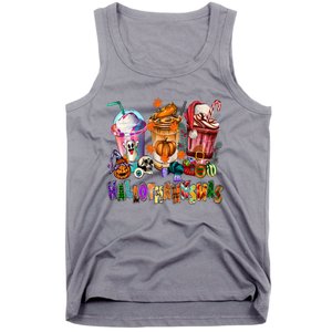 Happy Hallothanksmas Coffee Latte Halloween Thanksgiving Tank Top