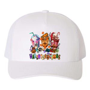 Happy Hallothanksmas Coffee Latte Halloween Thanksgiving Yupoong Adult 5-Panel Trucker Hat