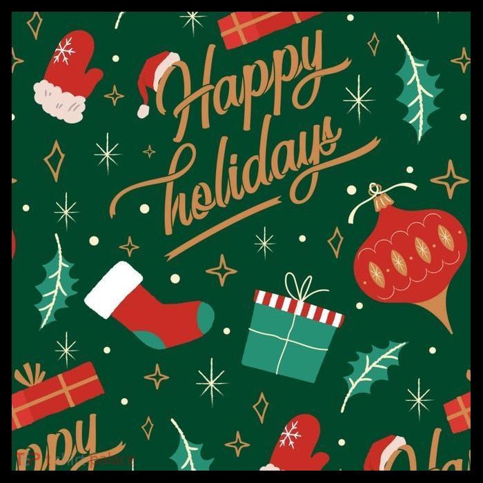 Happy Holidays Christmas Festive Drawstring Bag