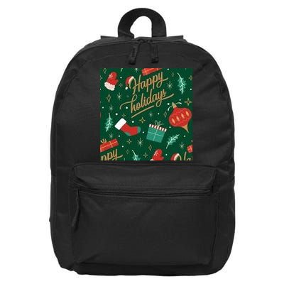 Happy Holidays Christmas Festive 16 in Basic Backpack