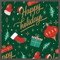 Happy Holidays Christmas Festive Cotton Canvas Backpack