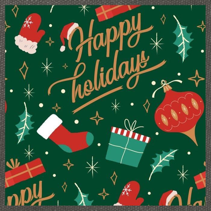 Happy Holidays Christmas Festive Cotton Canvas Backpack