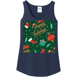 Happy Holidays Christmas Festive Ladies Essential Tank