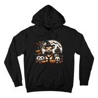 Halloween Highland Cow Print Witchy Cow Spooky Pumpkin Vneck Hoodie