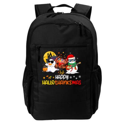 Happy Hallothanksmas Cute Ghost Halloween Thanksgiving Xmas Daily Commute Backpack