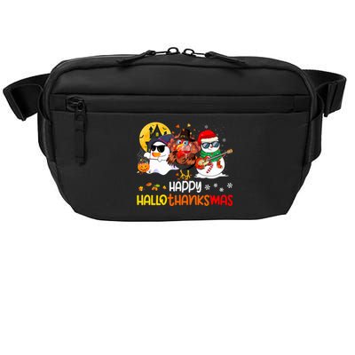 Happy Hallothanksmas Cute Ghost Halloween Thanksgiving Xmas Crossbody Pack