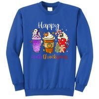 Happy Hallothanksmas Coffee Latte Halloween Thanksgiving Tall Sweatshirt