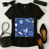 Hanukkah Holiday Celebration Women's V-Neck T-Shirt