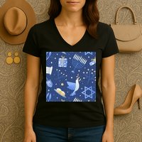 Hanukkah Holiday Celebration Women's V-Neck T-Shirt