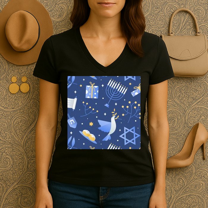 Hanukkah Holiday Celebration Women's V-Neck T-Shirt