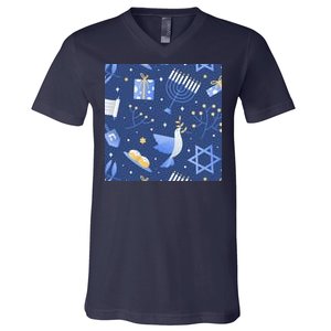 Hanukkah Holiday Celebration V-Neck T-Shirt