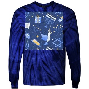 Hanukkah Holiday Celebration Tie-Dye Long Sleeve Shirt