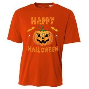 Happy Halloween Cute Pumpkin Leopard Cooling Performance Crew T-Shirt