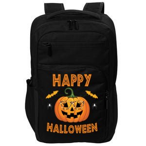 Happy Halloween Cute Pumpkin Leopard Impact Tech Backpack