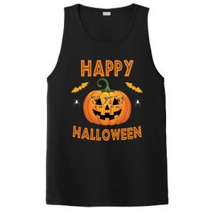 Happy Halloween Cute Pumpkin Leopard PosiCharge Competitor Tank