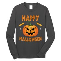 Happy Halloween Cute Pumpkin Leopard Long Sleeve Shirt