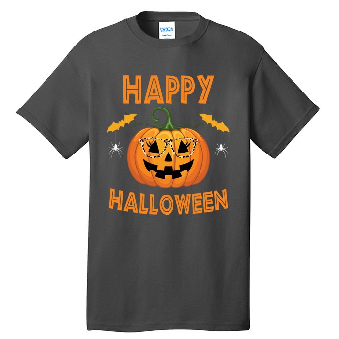 Happy Halloween Cute Pumpkin Leopard Tall T-Shirt