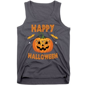 Happy Halloween Cute Pumpkin Leopard Tank Top