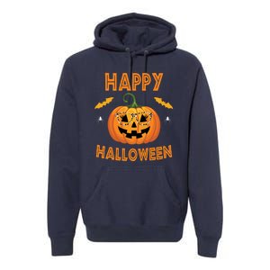 Happy Halloween Cute Pumpkin Leopard Premium Hoodie