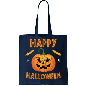 Happy Halloween Cute Pumpkin Leopard Tote Bag