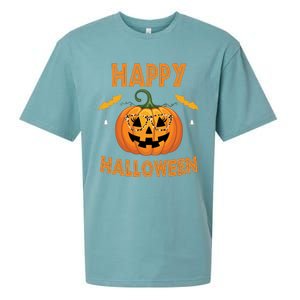 Happy Halloween Cute Pumpkin Leopard Sueded Cloud Jersey T-Shirt