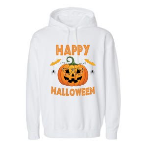 Happy Halloween Cute Pumpkin Leopard Garment-Dyed Fleece Hoodie