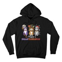 Happy Hallothanksmas Cats Lover Halloween Thanksgiving Hoodie