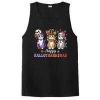 Happy Hallothanksmas Cats Lover Halloween Thanksgiving PosiCharge Competitor Tank