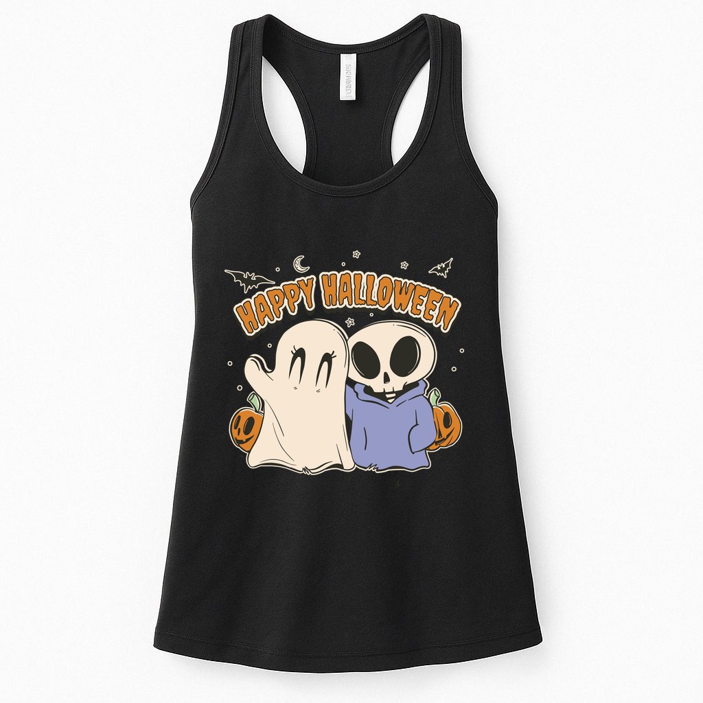 Happy Halloween Cute Monsters Womens Tank Top