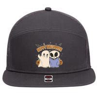 Happy Halloween Cute Monsters 7 Panel Mesh Trucker Snapback Hat