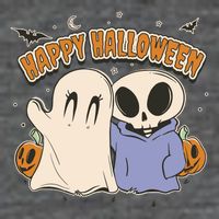 Happy Halloween Cute Monsters 7 Panel Mesh Trucker Snapback Hat