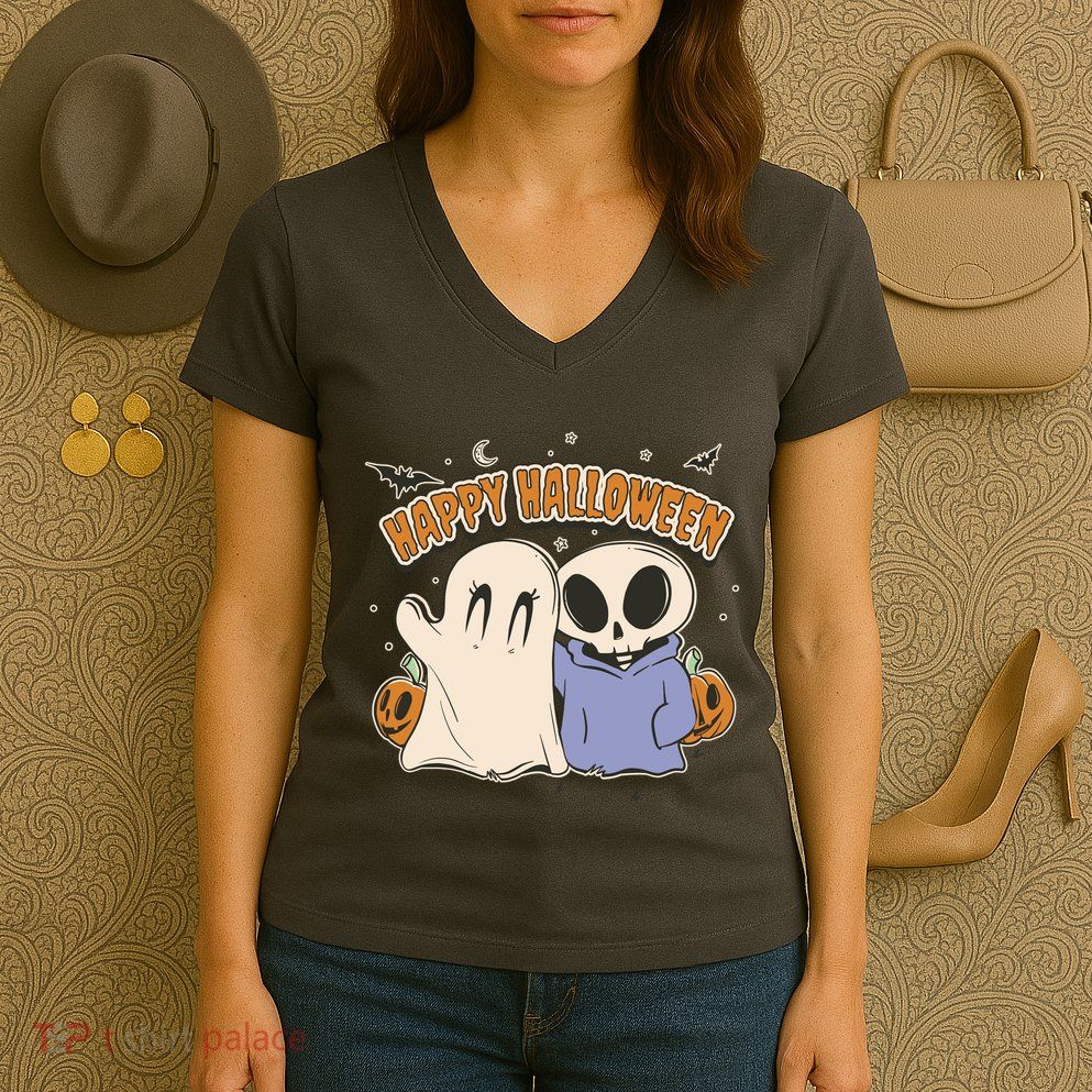 Happy Halloween Cute Monsters Women's V-Neck T-Shirt