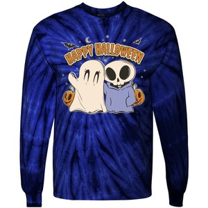 Happy Halloween Cute Monsters Tie-Dye Long Sleeve Shirt