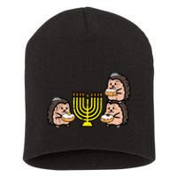 Hanukkah Hedgehogs Chanukah Jewish Short Acrylic Beanie