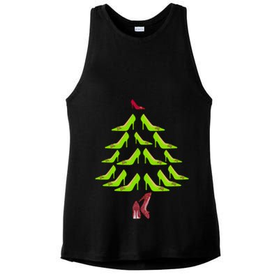 High Heel Christmas Tree Ladies PosiCharge Tri-Blend Wicking Tank