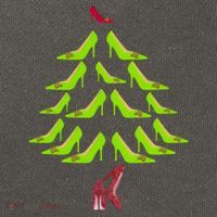 High Heel Christmas Tree Cotton Canvas Backpack