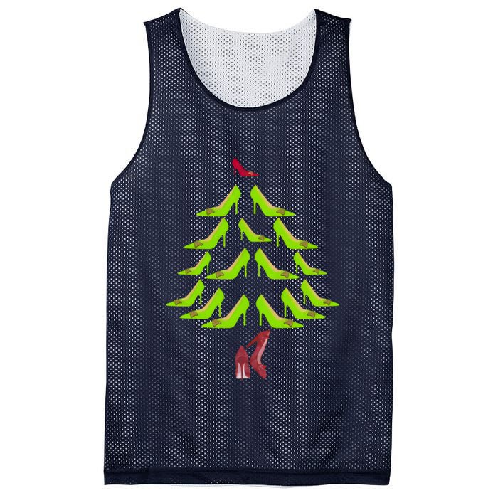 High Heel Christmas Tree Mesh Reversible Basketball Jersey Tank