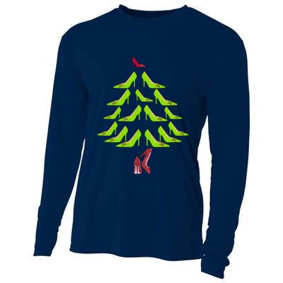 High Heel Christmas Tree Cooling Performance Long Sleeve Crew
