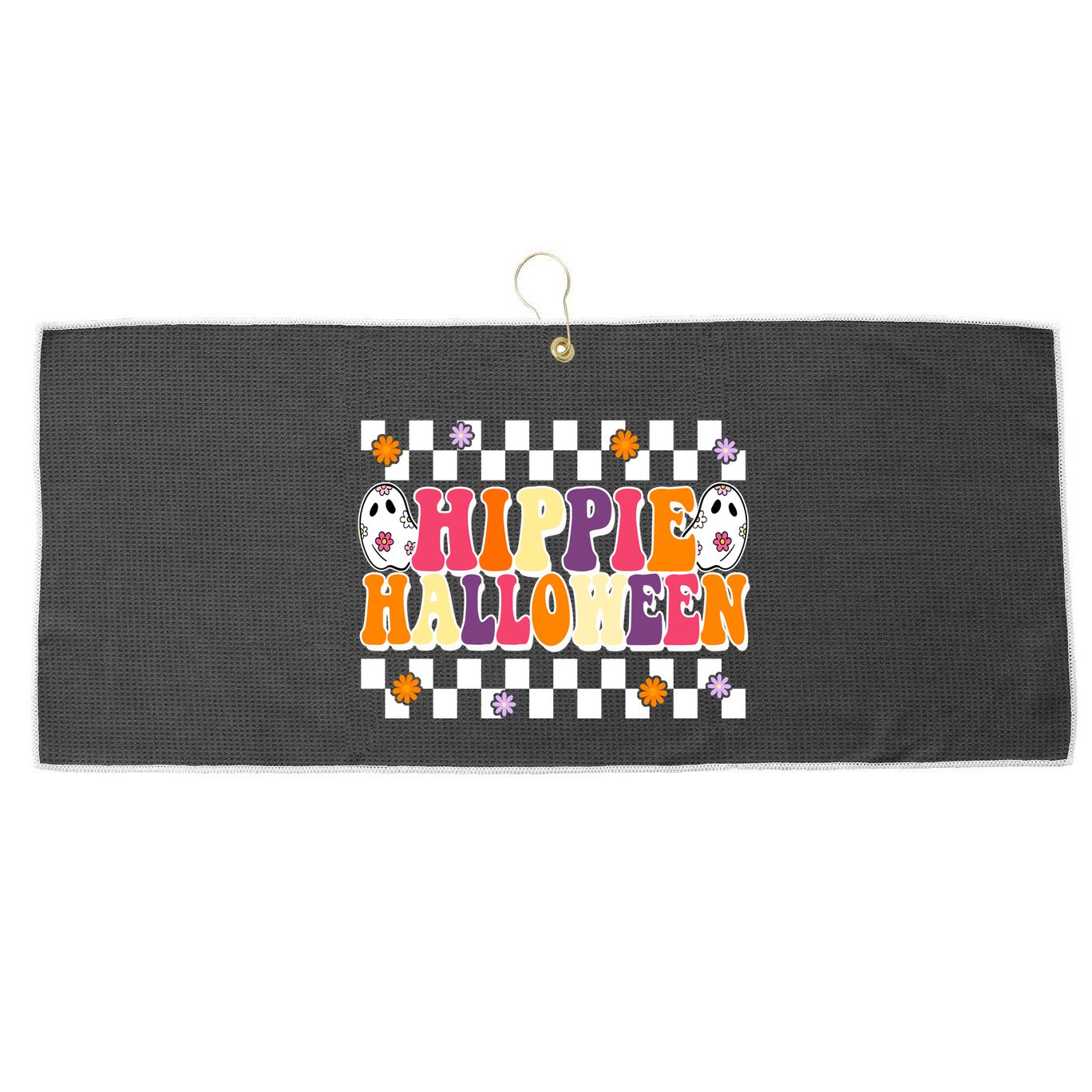 Hippie Halloween Cute Retro Large Microfiber Waffle Golf Towel