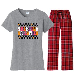 Hippie Halloween Cute Retro Women's Flannel Pajama Set