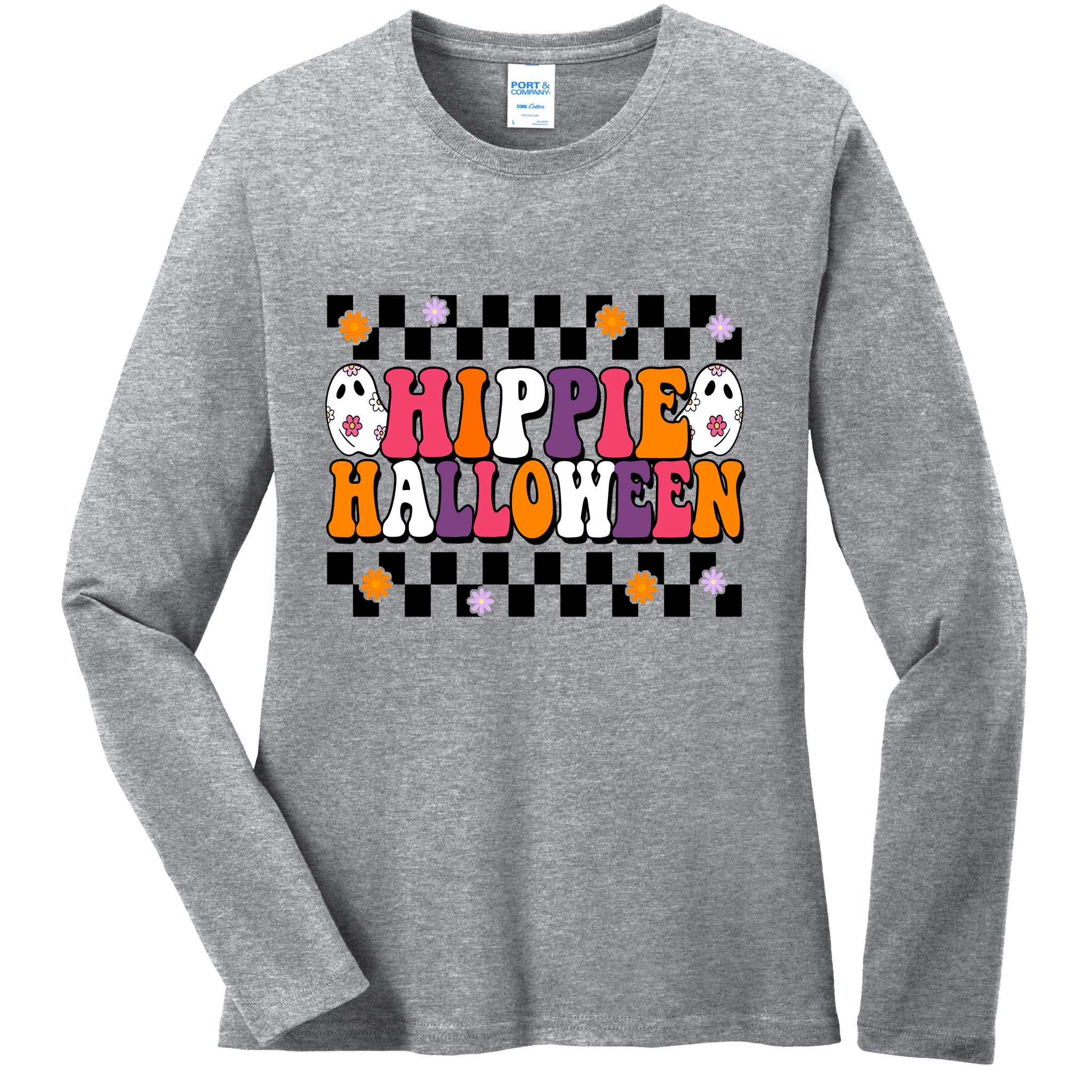 Hippie Halloween Cute Retro Ladies Long Sleeve Shirt