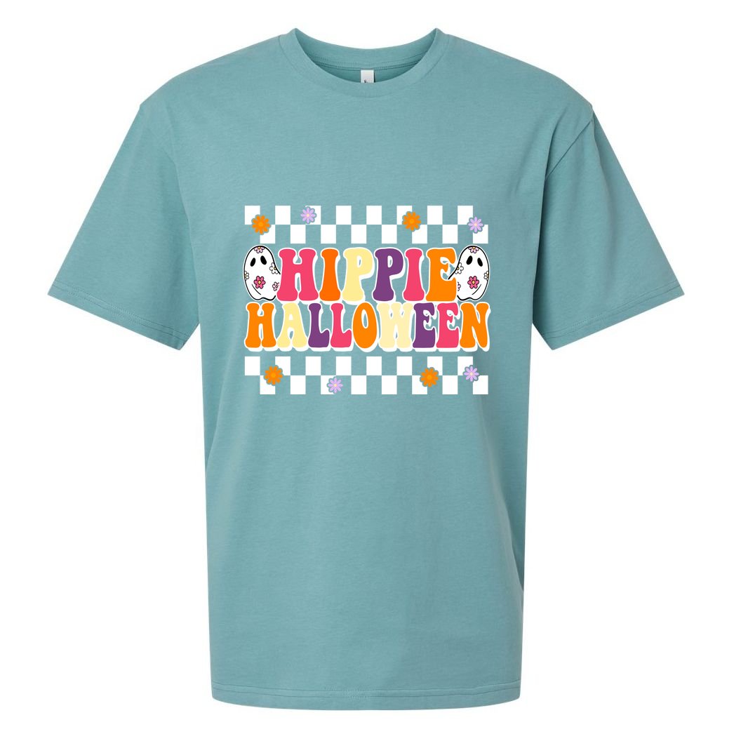 Hippie Halloween Cute Retro Sueded Cloud Jersey T-Shirt