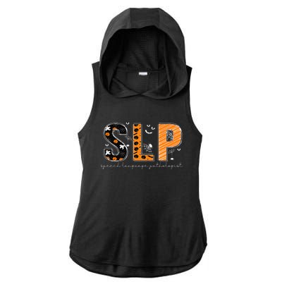 Hilarious Halloween Costume Pumpkin Skeleton Fun Ladies PosiCharge Tri-Blend Wicking Draft Hoodie Tank