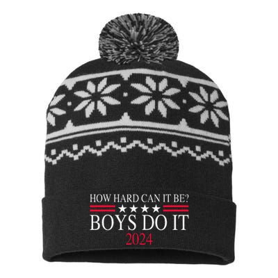 How Hard Can It Be Do It 2024 Funny USA-Made Snowflake Beanie