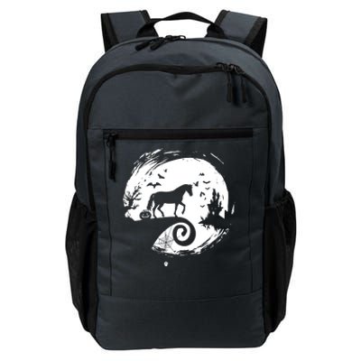 Horse Halloween Costume Moon Silhouette Creepy Horror Daily Commute Backpack